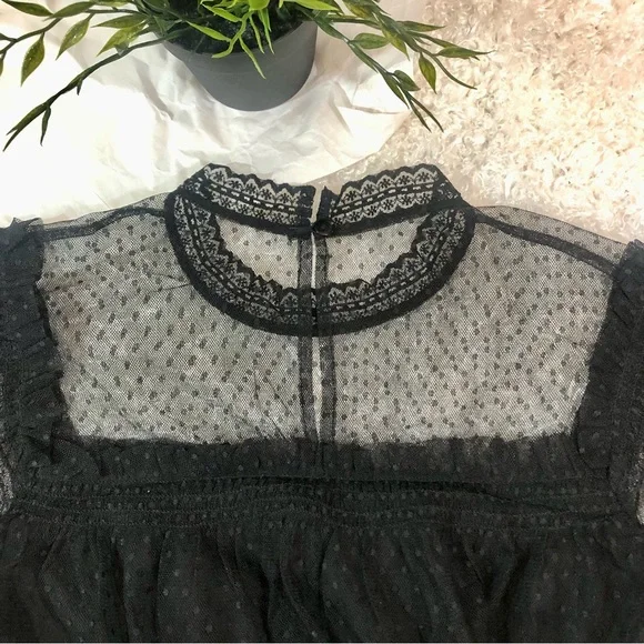 NWT Happy Nature illusion semi sheer lace black maxi dress size medium - Picture 4 of 12
